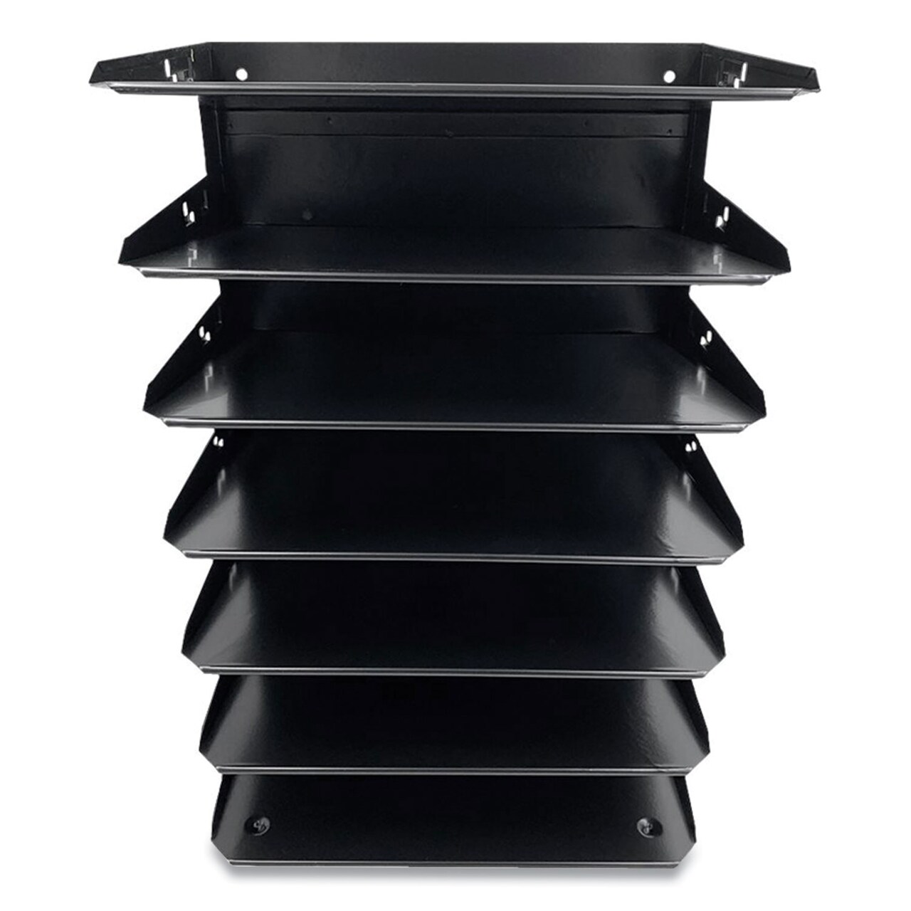 Coin-Tainer Steel Horizontal File Organizer, 7 Sections, Letter Size Files, 8.75 x 12 x 18, Black